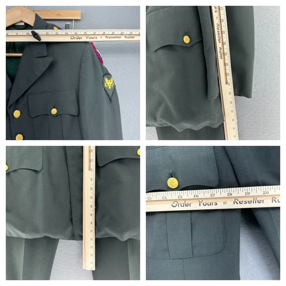 VTG US Army Uniform Suit Set Coat Pants‎ Tie 36th Infantry 40L 33R Vietnam USA